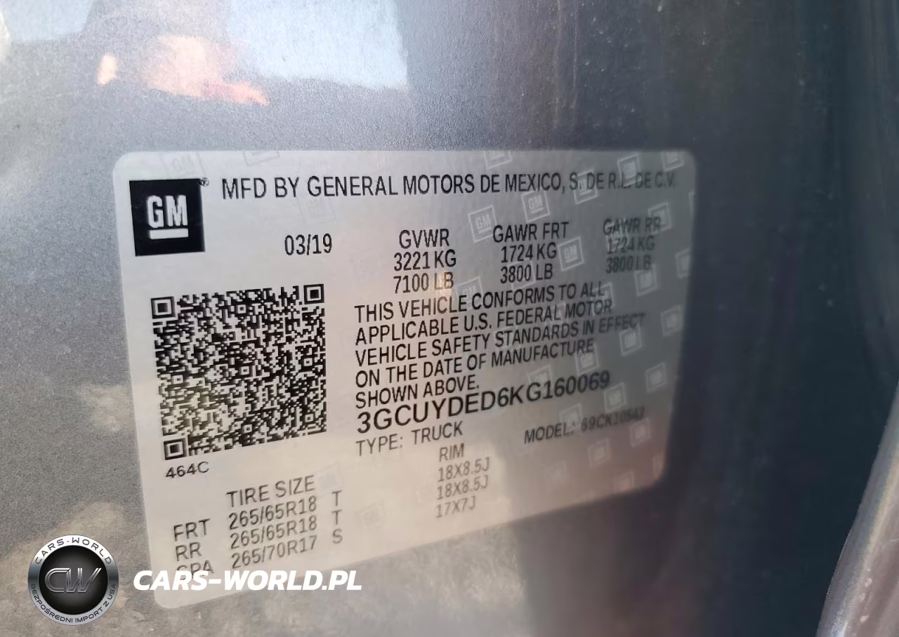 2019 Chevrolet Silverado K1500 Lt VIN:3GCUYDED6KG160069 - 12