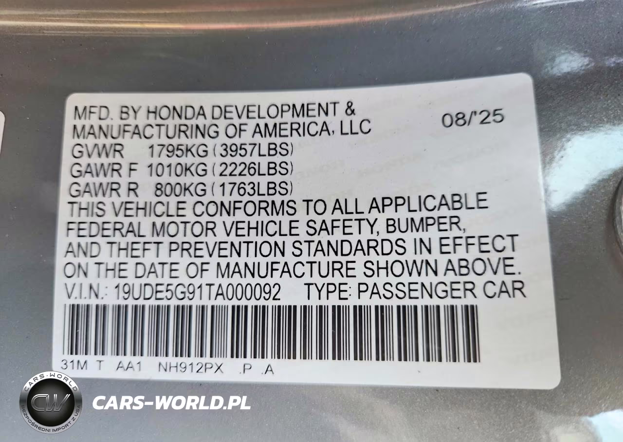2026 Acura Integra Type S VIN:19UDE5G91TA000092 - 12