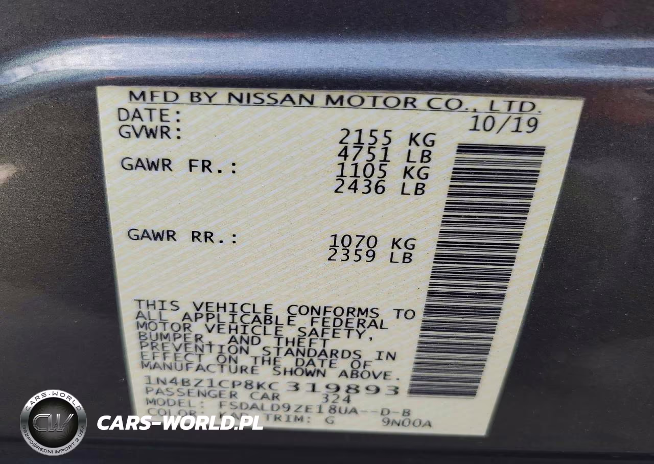 2019 Nissan Leaf Sv Plus VIN:1N4BZ1CP8KC319893 - 14