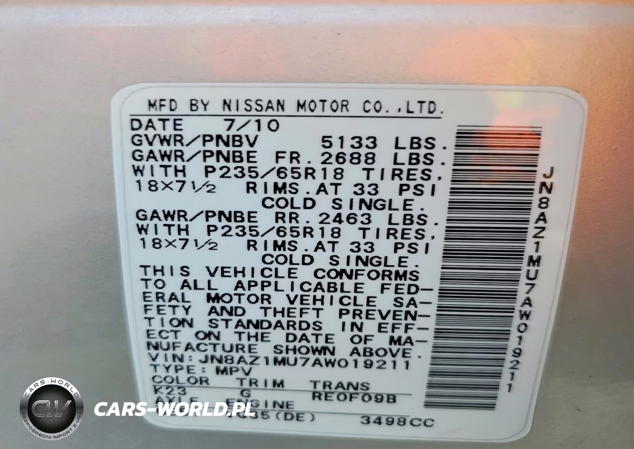 2010 Nissan Murano S VIN:JN8AZ1MU7AW019211 - 13