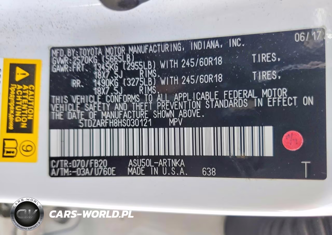 2017 Toyota Highlander Le VIN:5TDZARFH8HS030121 - 13