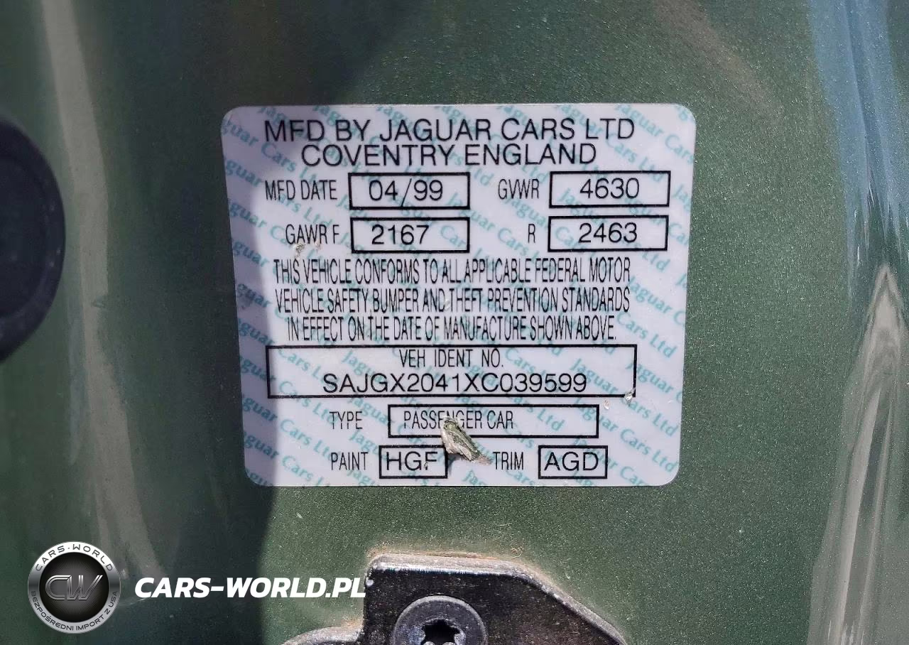 1999 Jaguar Xk8 VIN:SAJGX2041XC039599 - 12