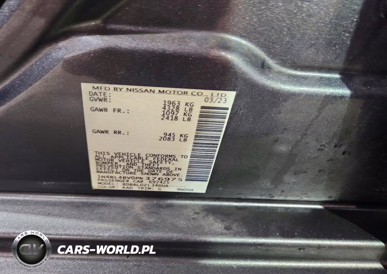 2023 Nissan Altima S VIN:1N4BL4BV0PN376975 - 13