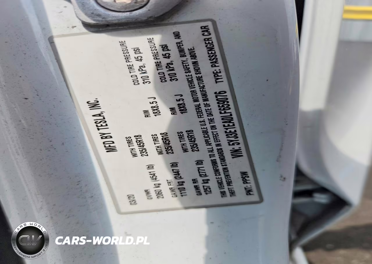 2020 Tesla Model 3 VIN:5YJ3E1EA0LF659076 - 12