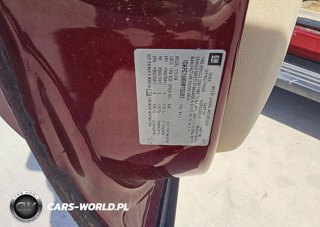 2008 GMC Yukon VIN:1GKFC13068R155263 - 13