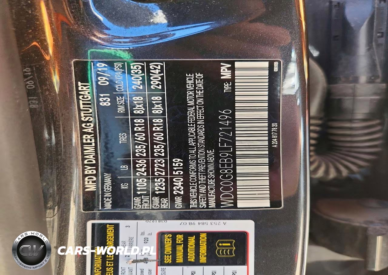 2020 Mercedes-Benz Glc 300 4Matic VIN:WDC0G8EB9LF721496 - 13