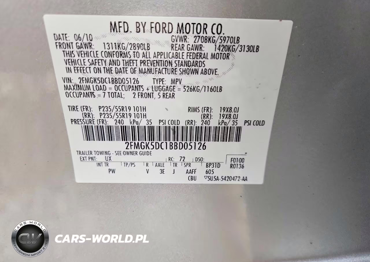 2011 Ford Flex Limited VIN:2FMGK5DC1BBD05126 - 14
