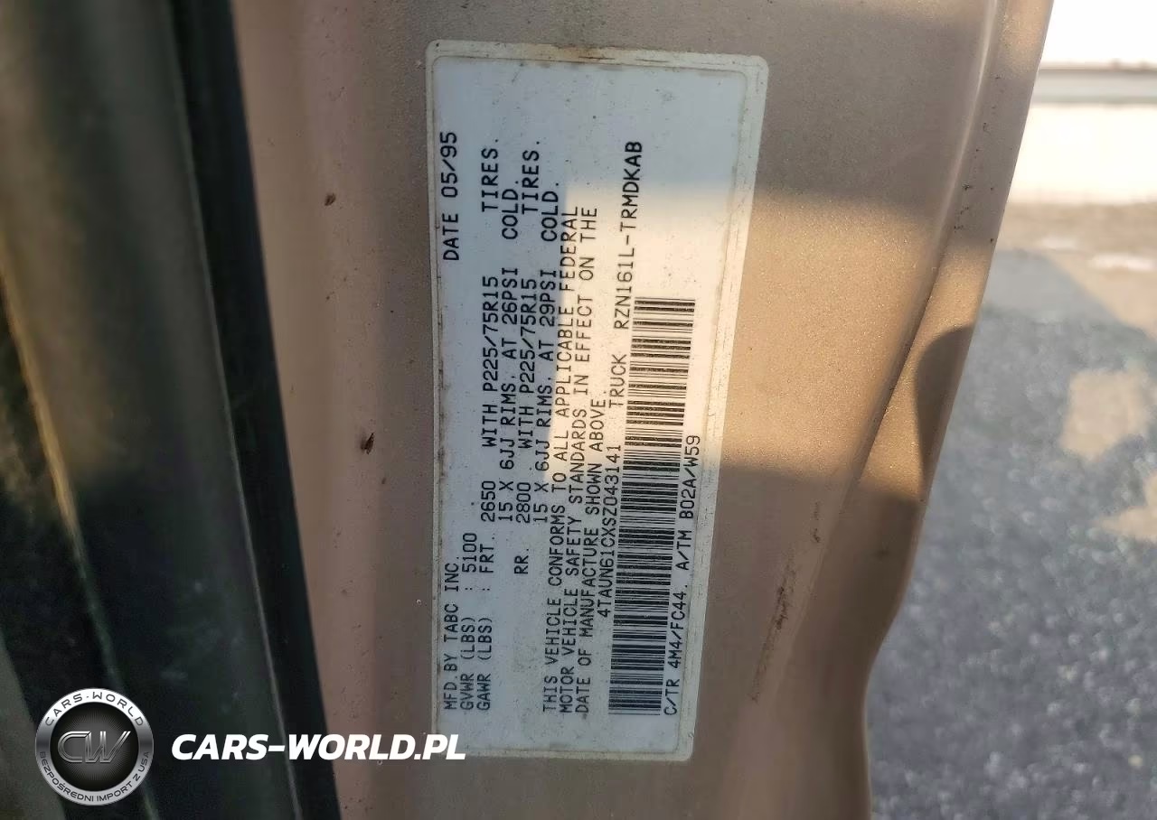 1995 Toyota Tacoma VIN:4TAUN61CXSZ043141 - 12