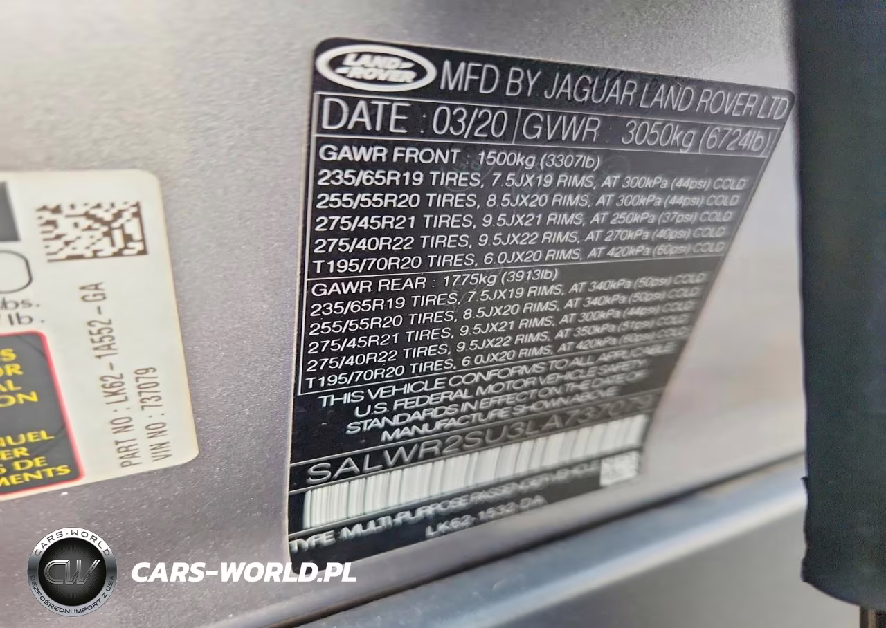 2020 Land Rover Range Rover Sport Hse VIN:SALWR2SU3LA737079 - 13