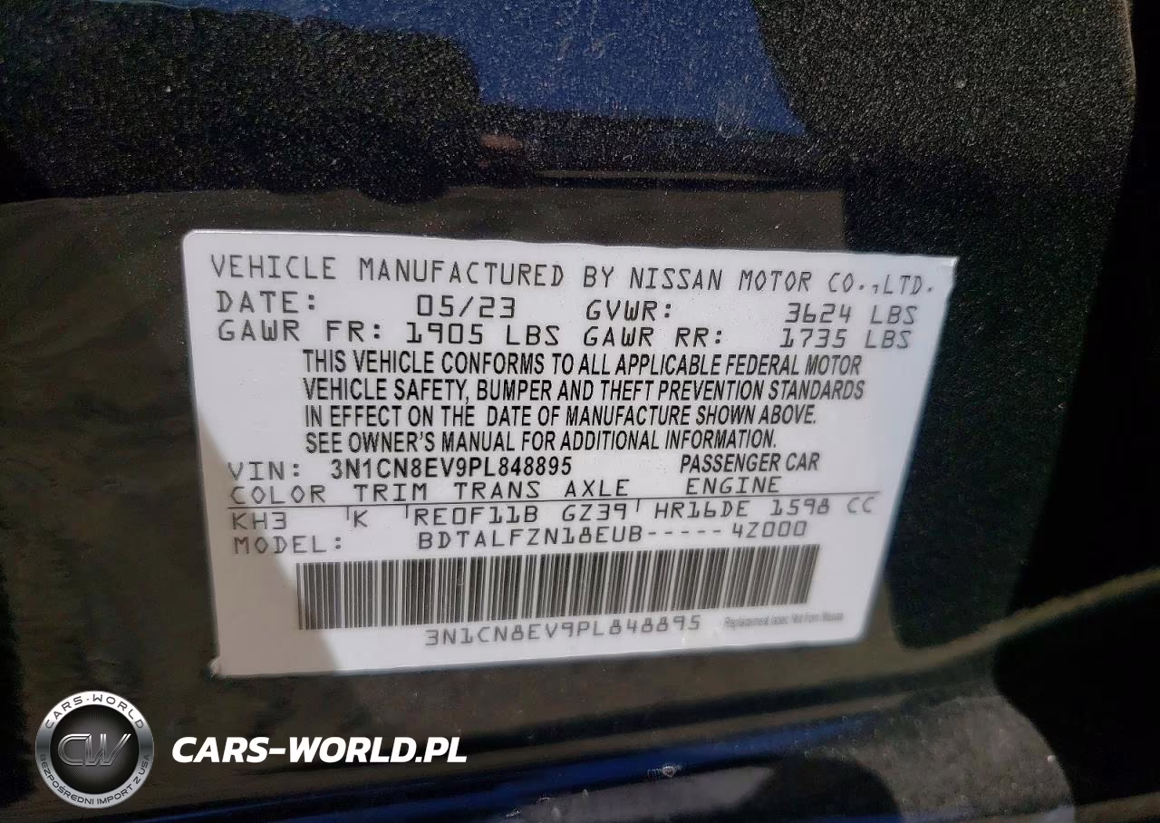 2023 Nissan Versa Sv VIN:3N1CN8EV9PL848895 - 12