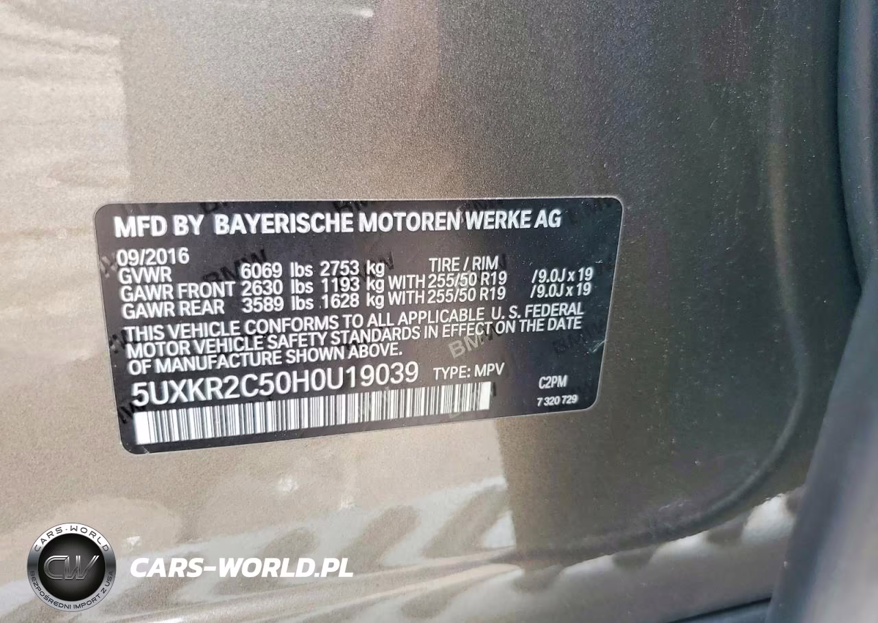 2017 BMW X5 Sdrive35I VIN:5UXKR2C50H0U19039 - 12
