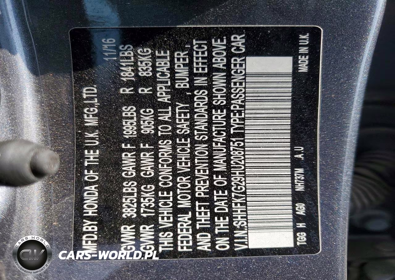 2017 Honda Civic Lx VIN:SHHFK7G29HU208751 - 12