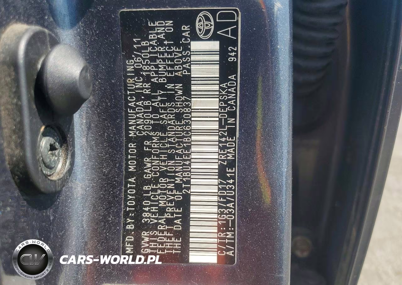 2011 Toyota Corolla S VIN:2T1BU4EE1BC630837 - 12