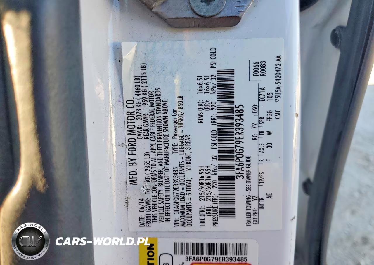 2014 Ford Fusion S VIN:3FA6P0G79ER393485 - 12