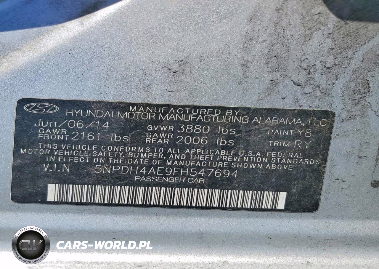 2015 Hyundai Elantra Se VIN:5NPDH4AE9FH547694 - 12