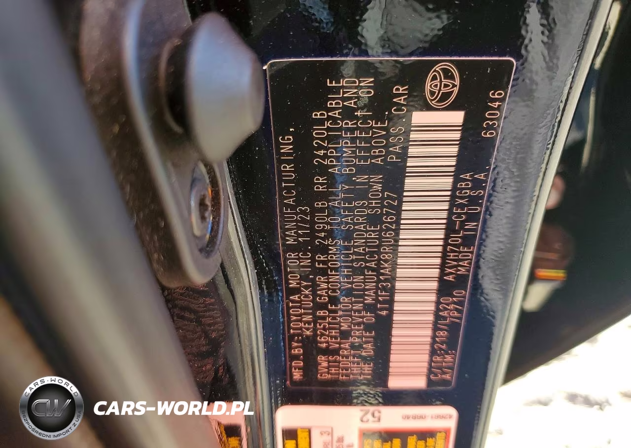 2024 Toyota Camry Xle VIN:4T1F31AK8RU626727 - 12
