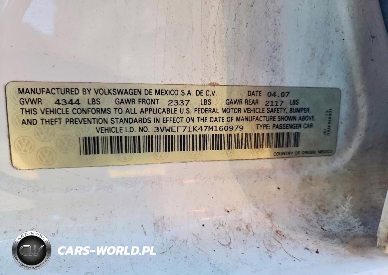 2007 Volkswagen Jetta Wolfsburg VIN:3VWEF71K47M160979 - 12