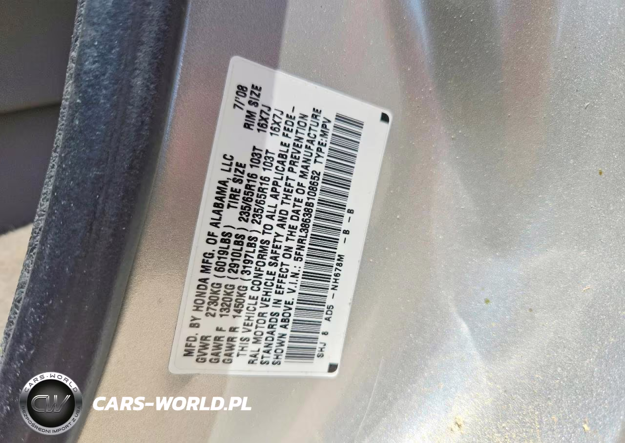 2008 Honda Odyssey Ex-L VIN:5FNRL38638B108652 - 14