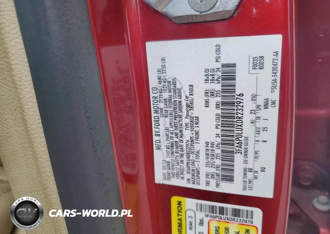 2013 Ford Fusion Se Hybrid VIN:3FA6P0LUXDR232976 - 12