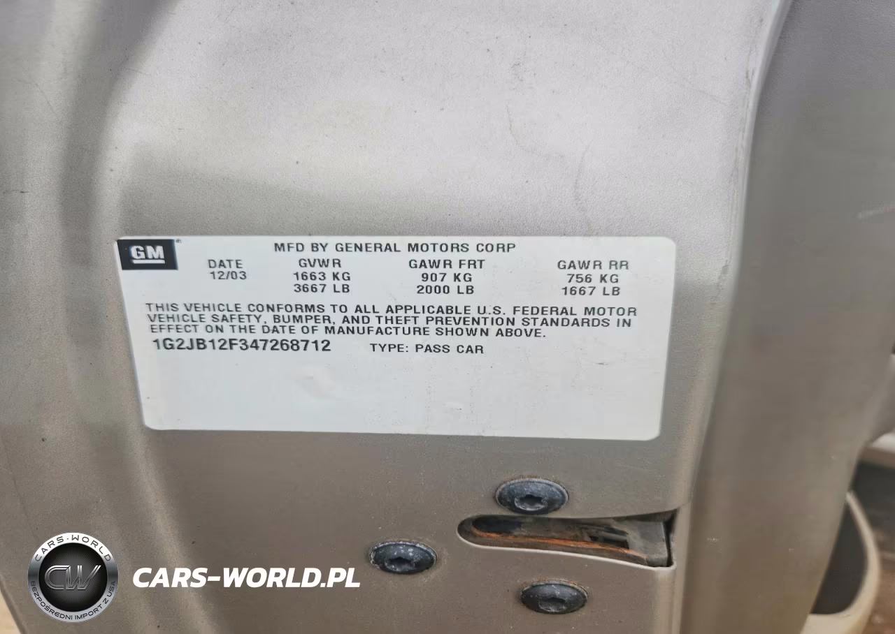 2004 Pontiac Sunfire VIN:1G2JB12F347268712 - 12