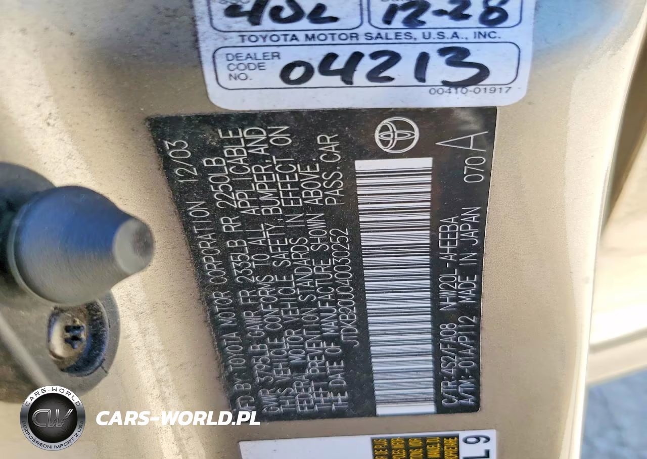2004 Toyota Prius Base VIN:JTDKB20U040030252 - 12