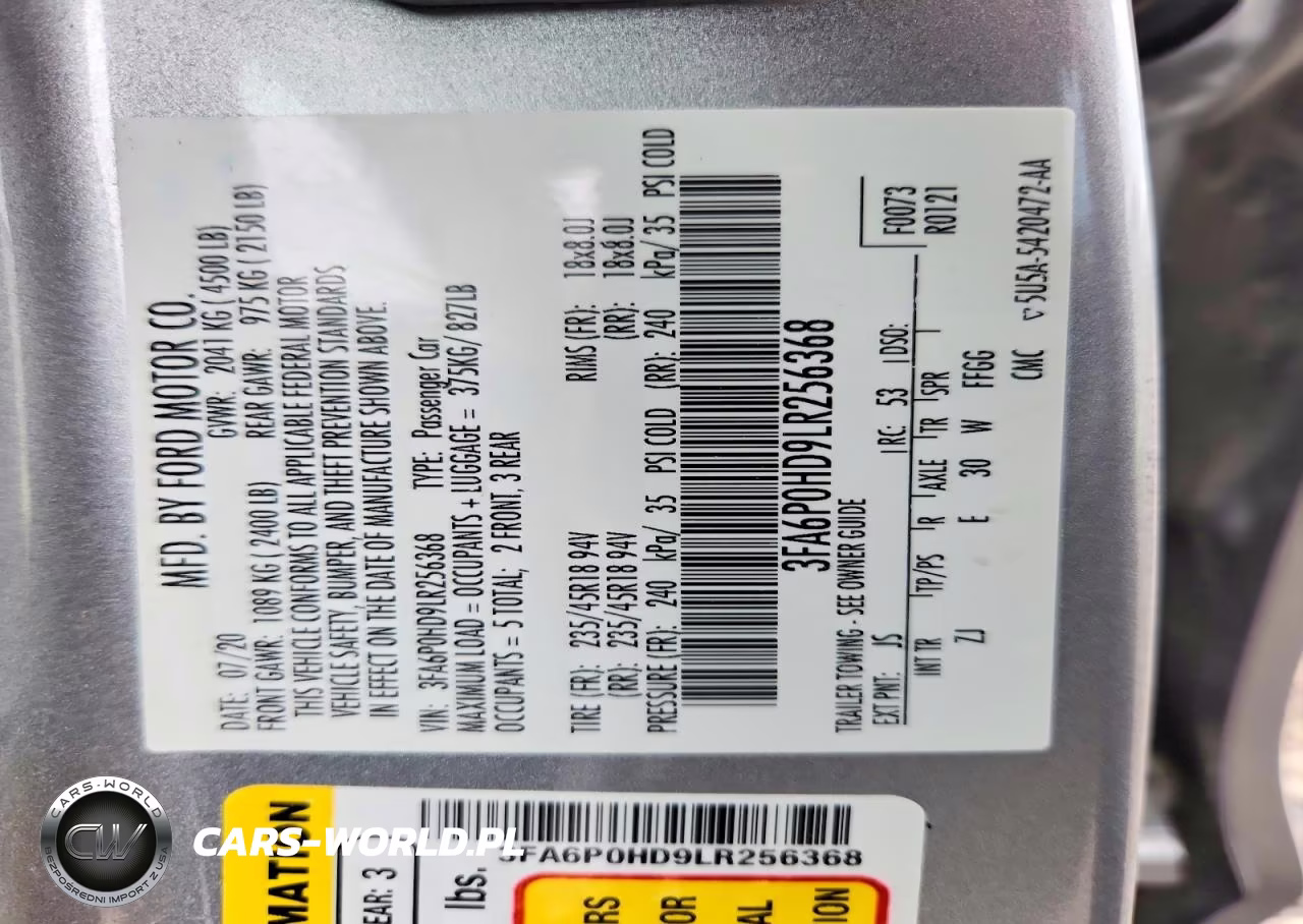 2020 Ford Fusion Se VIN:3FA6P0HD9LR256368 - 12