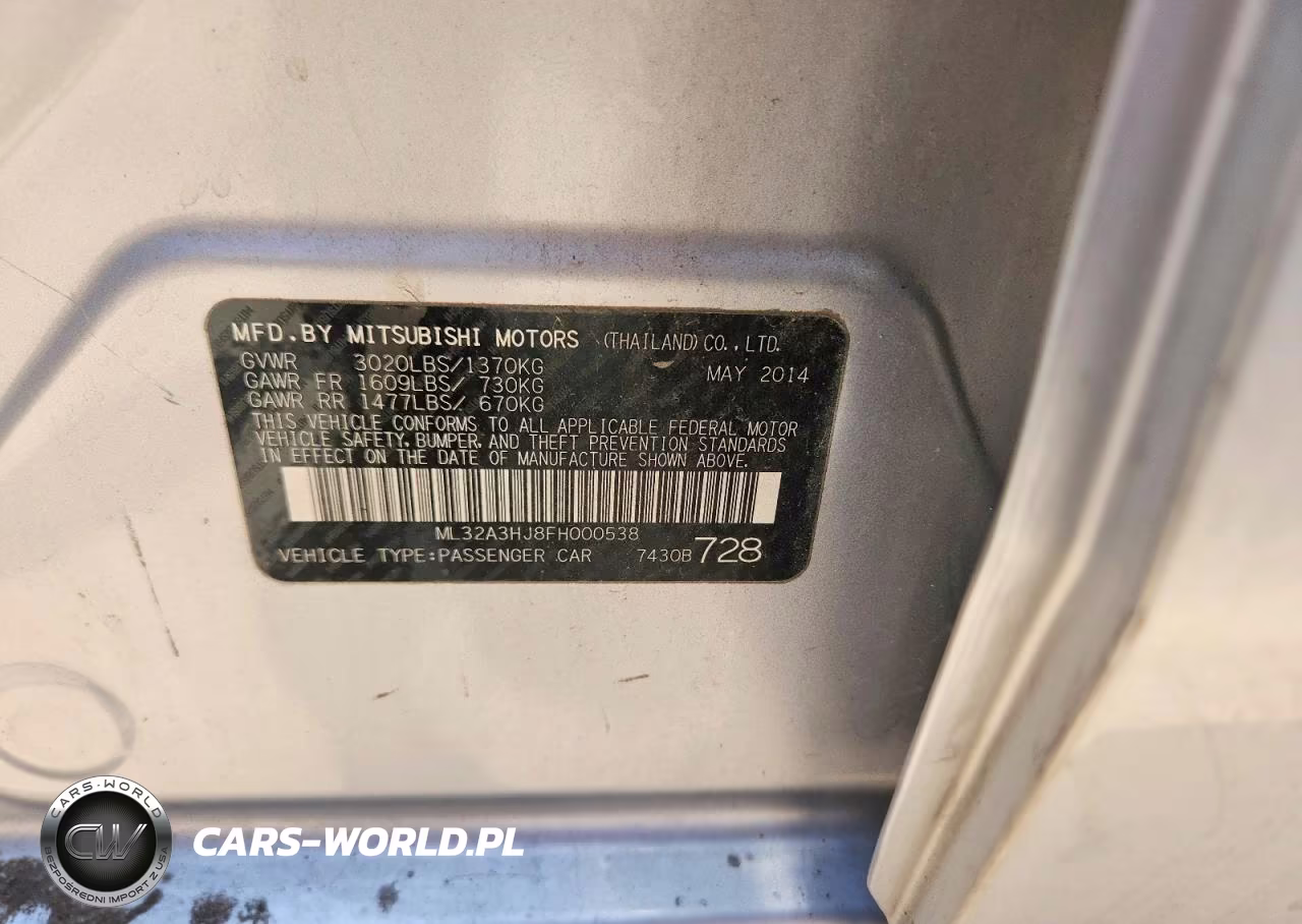 2015 Mitsubishi Mirage De VIN:ML32A3HJ8FH000538 - 12