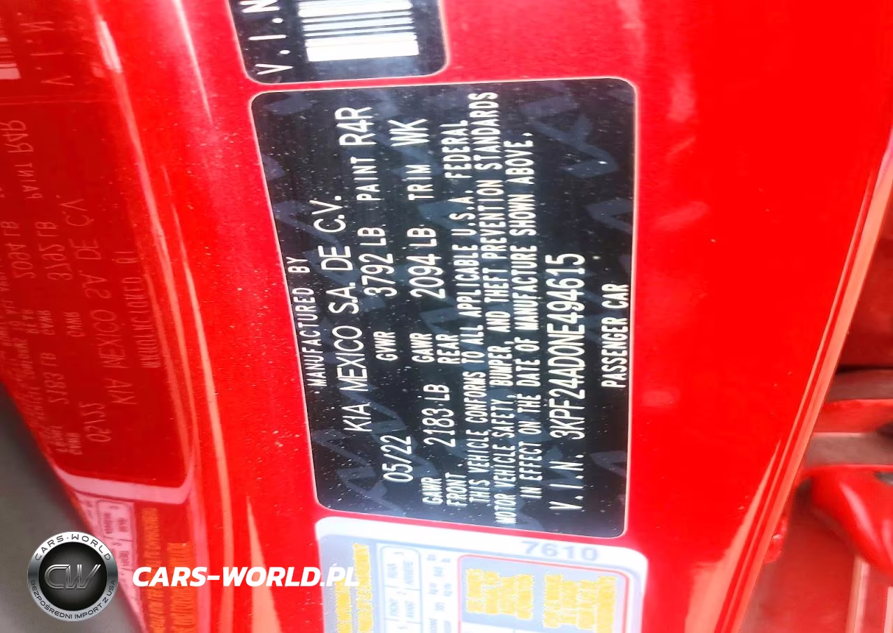2022 Kia Forte Lxs VIN:3KPF24AD0NE494615 - 13