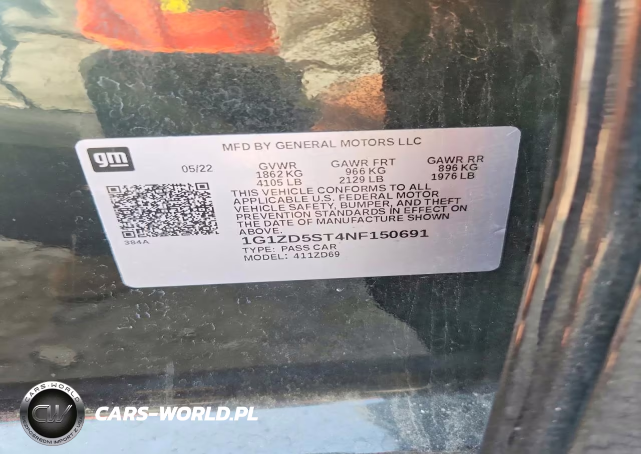 2022 Chevrolet Malibu Lt VIN:1G1ZD5ST4NF150691 - 12