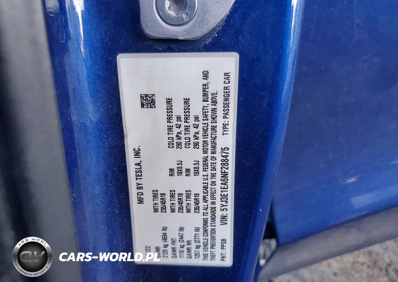 2022 Tesla Model 3 VIN:5YJ3E1EA6NF288475 - 12