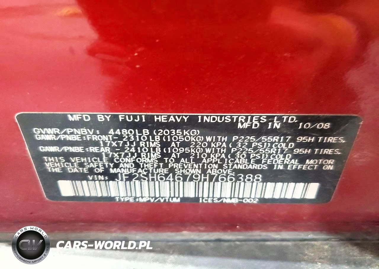 2009 Subaru Forester 2.5X Limited VIN:JF2SH64679H766388 - 12