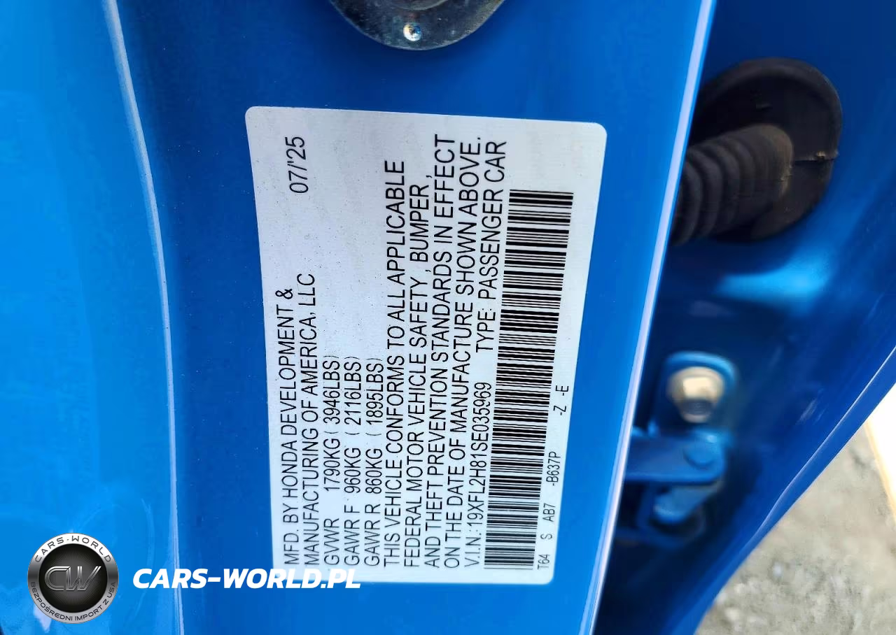 2025 Honda Civic Sport VIN:19XFL2H81SE035969 - 12