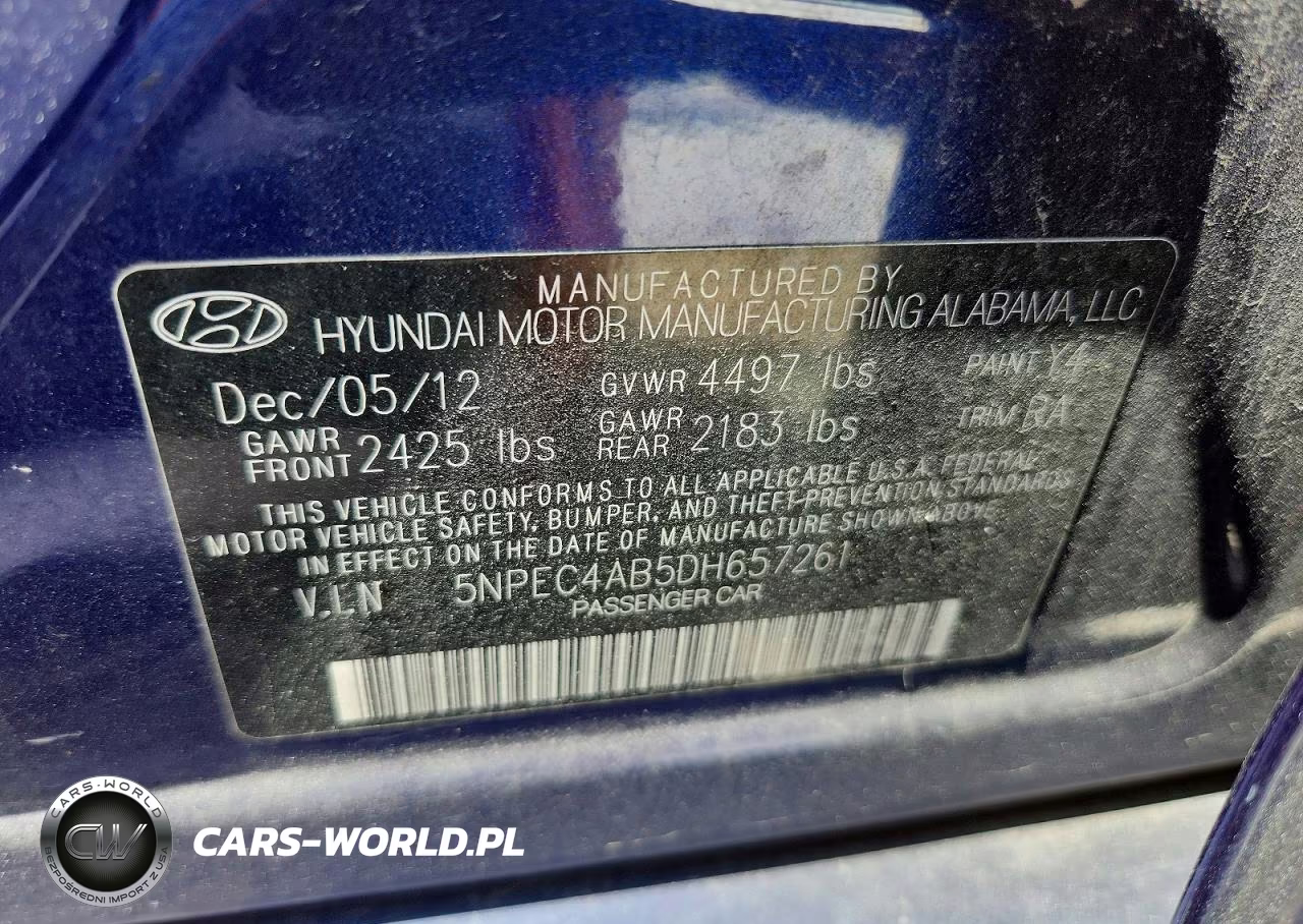 2013 Hyundai Sonata Limited 2.0T VIN:5NPEC4AB5DH657261 - 13