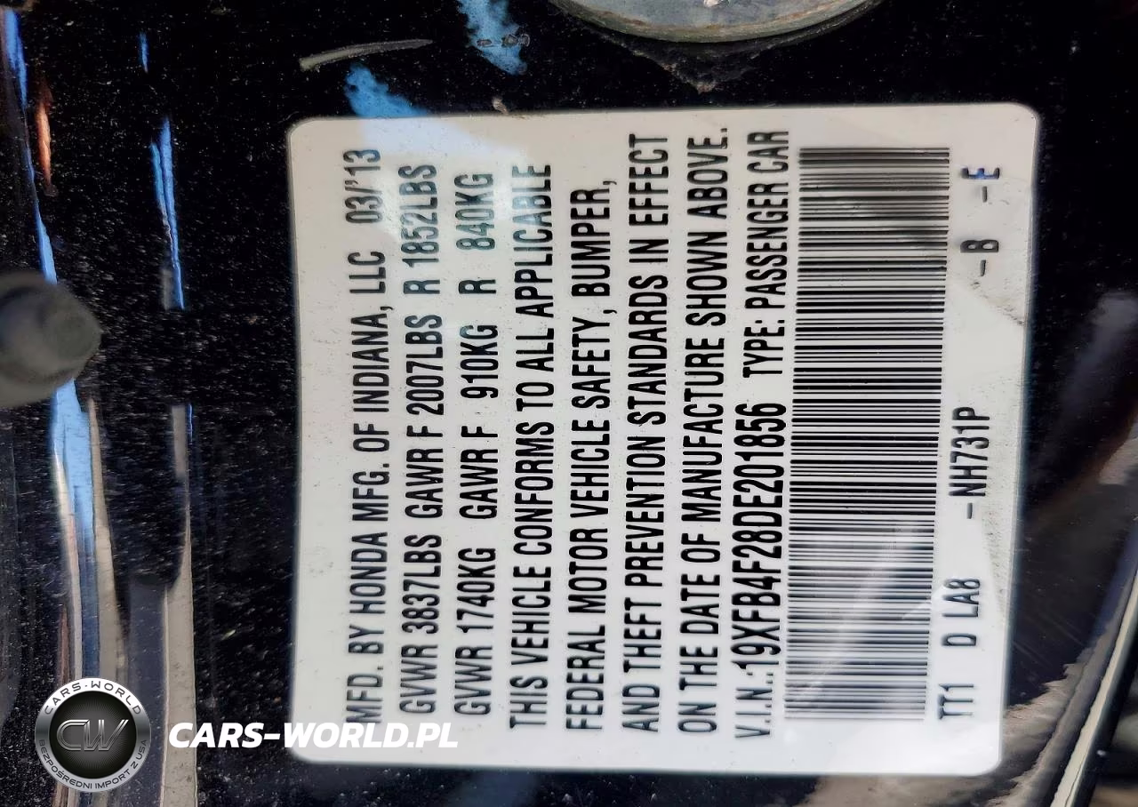 2013 Honda Civic Hybrid VIN:19XFB4F28DE201856 - 12