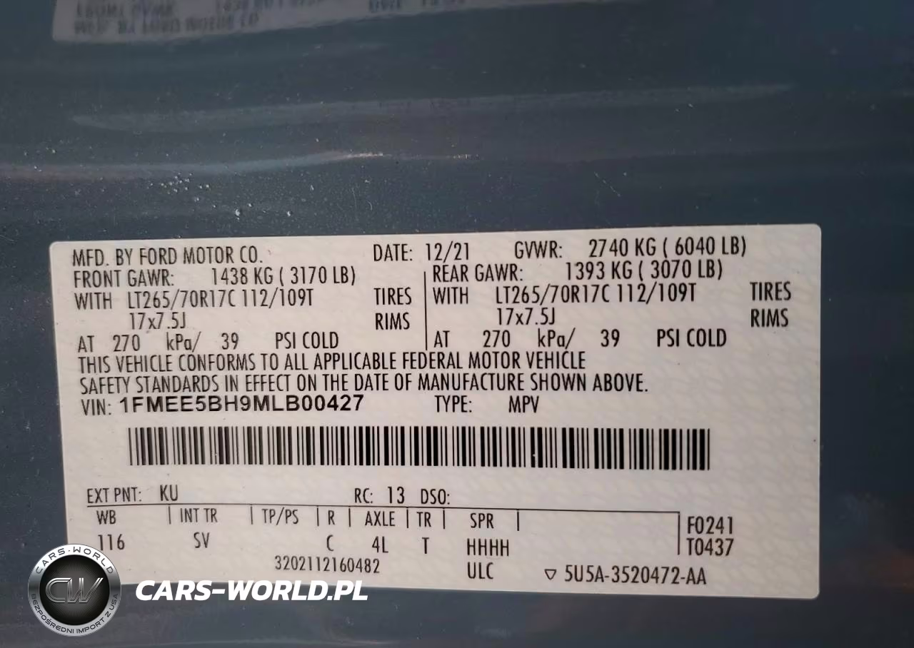 2021 Ford Bronco Base VIN:1FMEE5BH9MLB00427 - 13