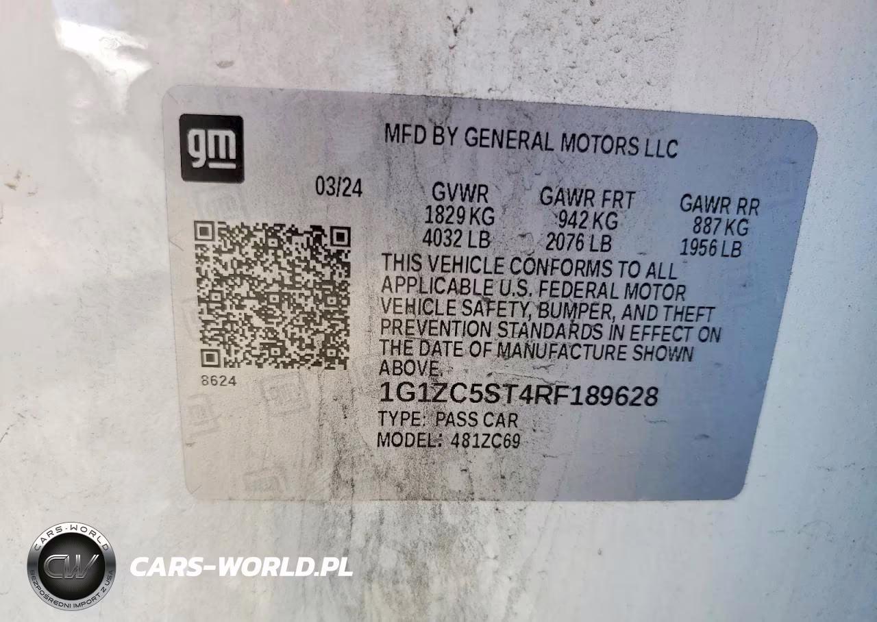 2024 Chevrolet Malibu Ls VIN:1G1ZC5ST4RF189628 - 12