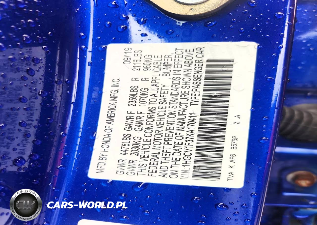 2019 Honda Accord Sport VIN:1HGCV1F37KA170411 - 13