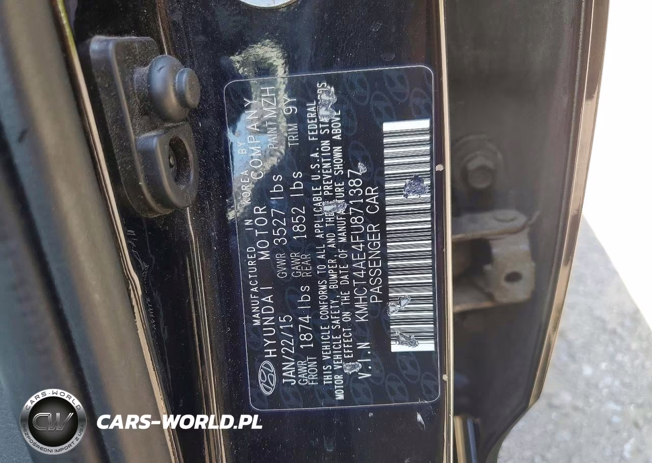 2015 Hyundai Accent Gls VIN:KMHCT4AE4FU871387 - 12