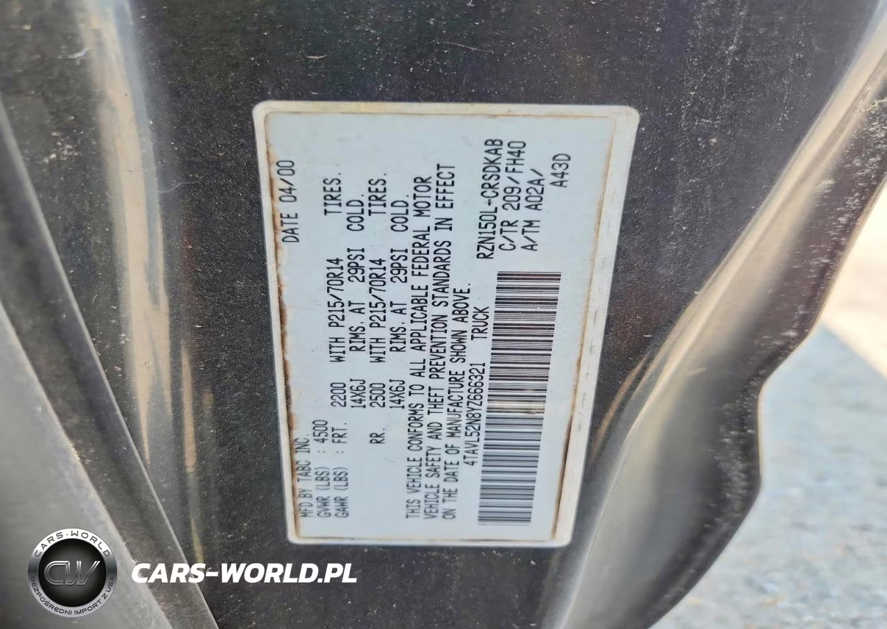 2000 Toyota Tacoma Base VIN:4TAVL52N8YZ666321 - 13