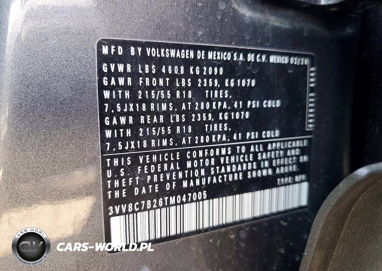 2026 Volkswagen Taos S VIN:3VV8C7B26TM047005 - 13