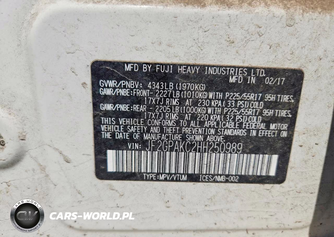 2017 Subaru Crosstrek VIN:JF2GPAKC2HH250989 - 12