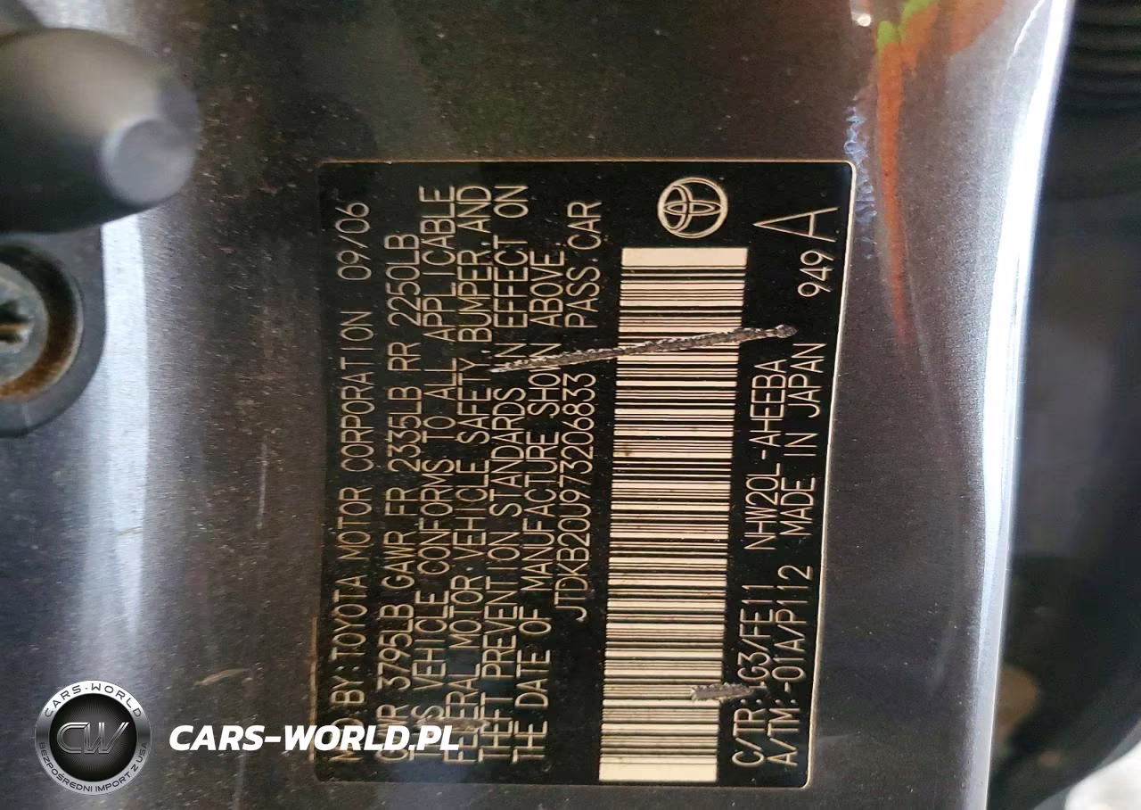 2007 Toyota Prius Base VIN:JTDKB20U973206833 - 12