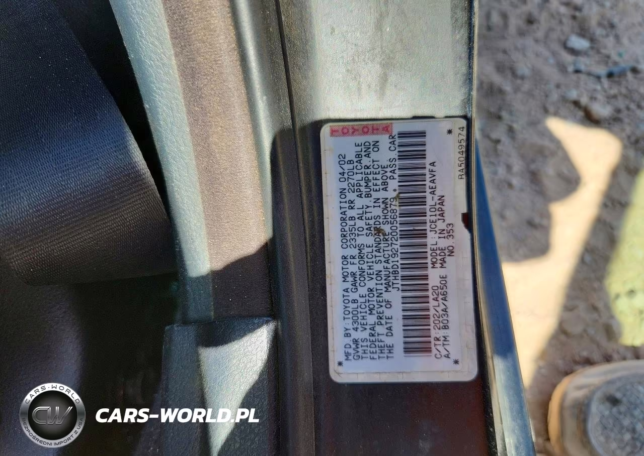 2002 Lexus Is 300 Base VIN:JTHBD192720056879 - 13