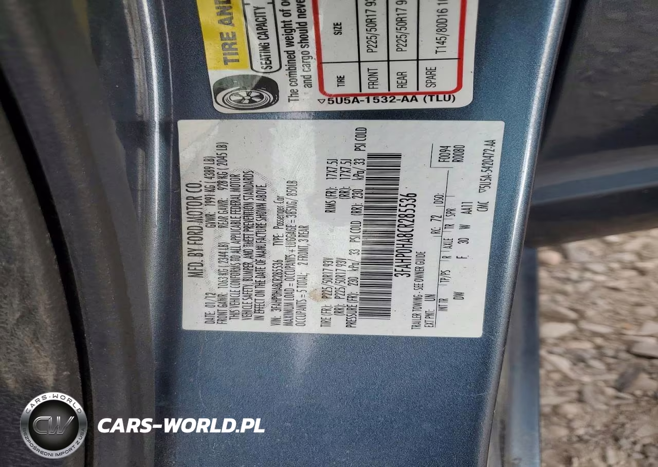 2012 Ford Fusion Se VIN:3FAHP0HA8CR285536 - 13