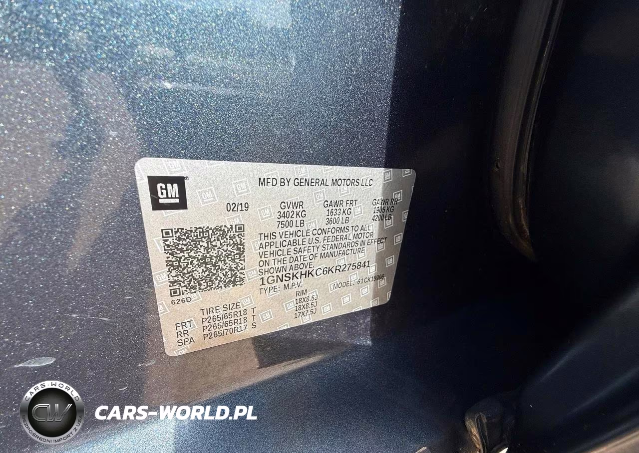2019 Chevrolet Suburban K1500 Lt VIN:1GNSKHKC6KR275841 - 10