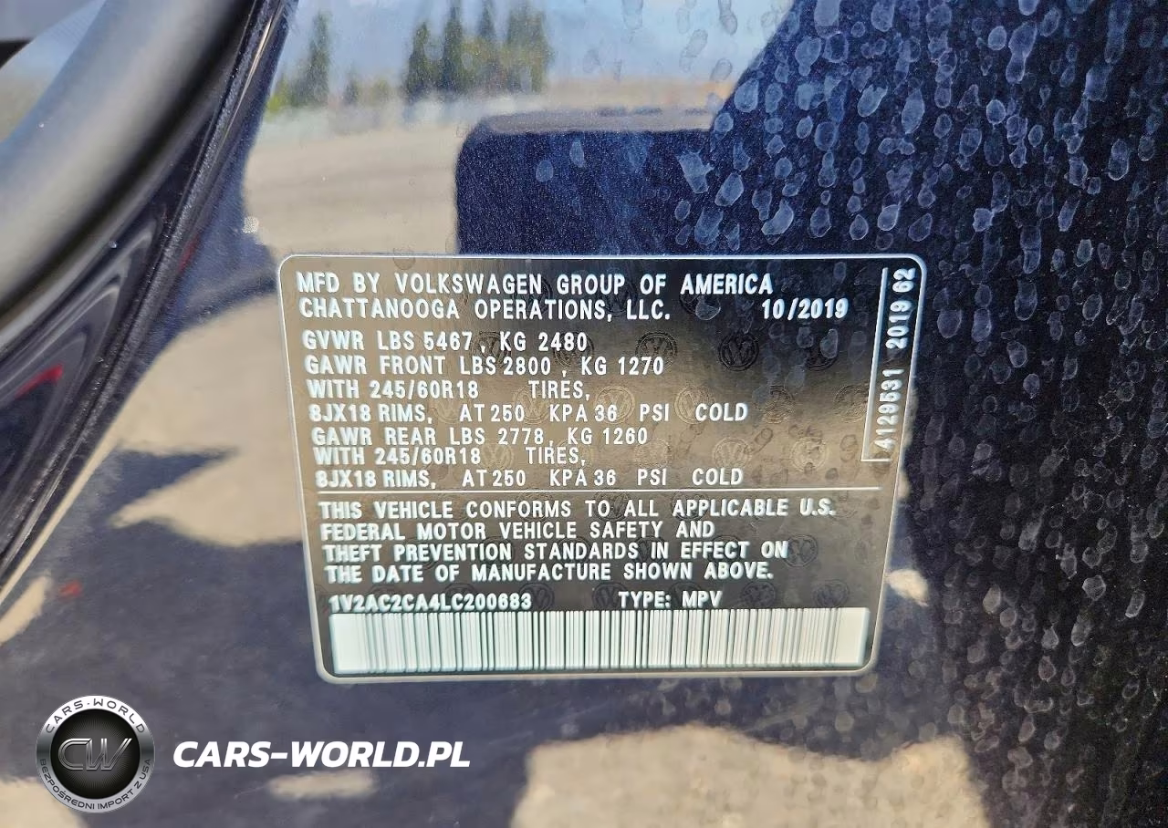 2020 Volkswagen Atlas Cross Sport S VIN:1V2AC2CA4LC200683 - 13