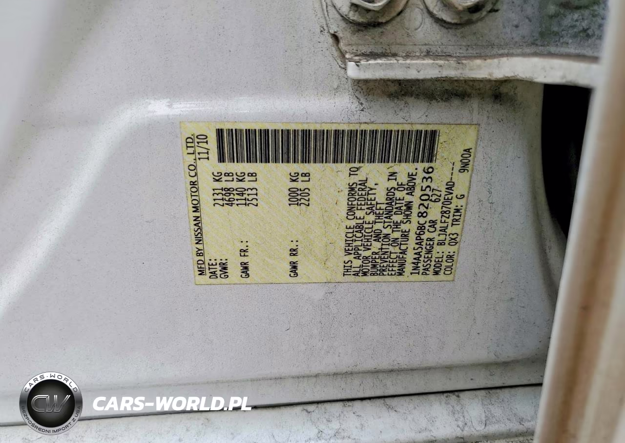 2011 Nissan Maxima 3.5 S VIN:1N4AA5AP6BC820536 - 12