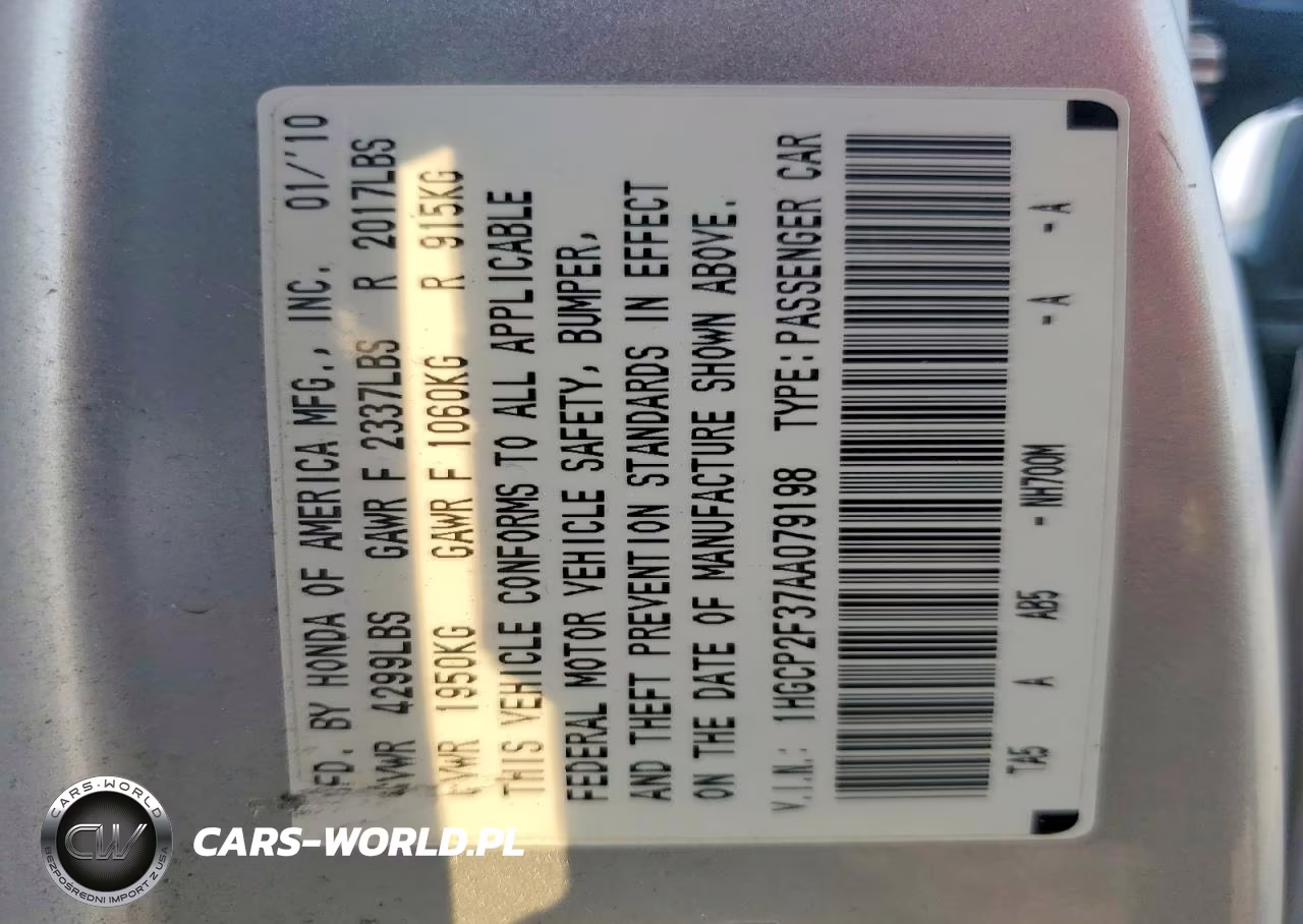 2010 Honda Accord Lx VIN:1HGCP2F37AA079198 - 13