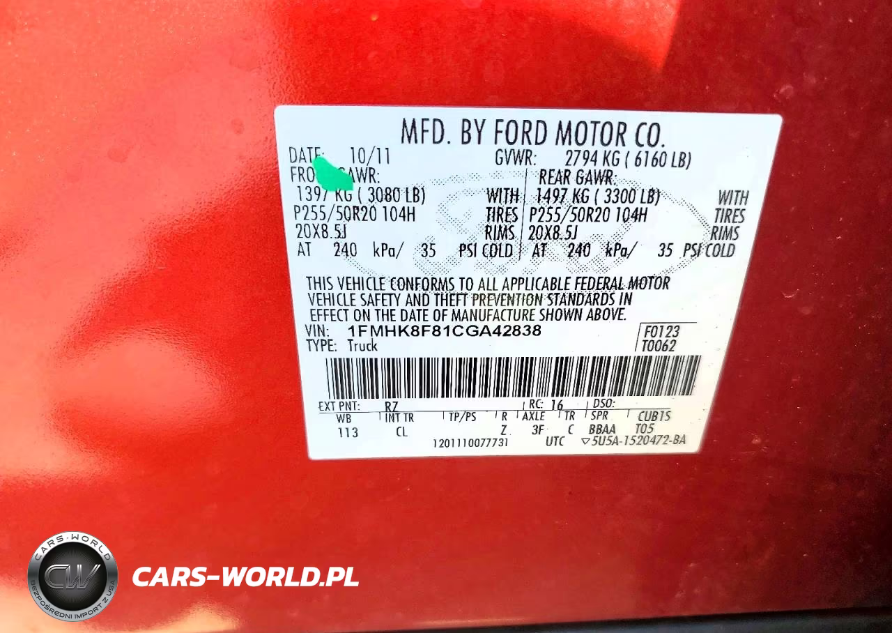 2012 Ford Explorer Limited VIN:1FMHK8F81CGA42838 - 13
