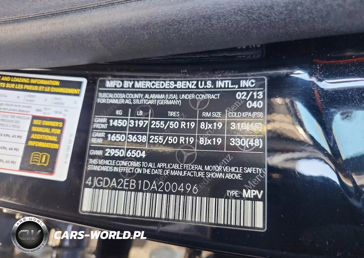 2013 Mercedes-Benz Ml 350 4Matic VIN:4JGDA2EB1DA200496 - 12